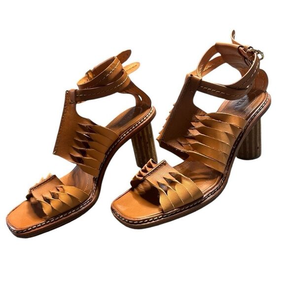 ULLA JOHNSON Meerkat Madeira Twisted Contrast High Heel Sandals EU 38 / US 8 - Picture 8 of 14